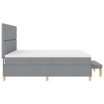 vidaXL Lit à ressorts avec coussin Gris clair 200 x 200 cm tissu