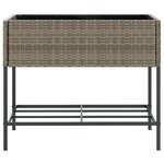 vidaXL Jardinière avec étagère gris résine tressée