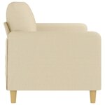 vidaXL Canapé à 3 places Crème 180 cm Tissu