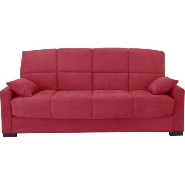 Clic clac 3 places MEGAN 14 - Tissu Soro rouge - Avec accoudoirs - Couchage 130 x 190 cm - 223 x 96 x 103 cm