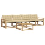vidaXL Ensemble de canapés d'extérieur 5 pc Blanc et Beige