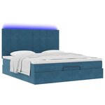 VidaXL Cadre de lit ottoman avec matelas bleu foncé 180x200 cm velours