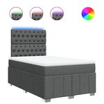 vidaXL Sommier à lattes de lit avec matelas Gris foncé 120x200cm Tissu