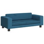 vidaXL Canapé avec repose-pied pour enfants bleu 100x50x30 cm velours