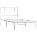 vidaXL Cadre de lit métal sans matelas avec tête de lit blanc 90x190cm