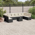 vidaXL Salon de jardin 11 Pièces avec coussins noir résine tressée