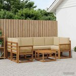 vidaXL Ensemble de canapés d'extérieur 7 Pièces Naturel et Beige