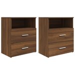 vidaXL Tables de chevet 2 Pièces Chêne marron 50x32x60 cm