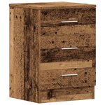 vidaXL Table de chevet vieux bois 38x35x55 cm bois d'ingénierie