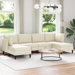 vidaXL Ensemble de meubles pour le salon 6 Pièces Crème Tissu