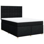 vidaXL Sommier à lattes de lit avec matelas Noir 160x200 cm Tissu