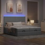 VidaXL Cadre de lit ottoman et matelas gris clair 200x200cm tissu