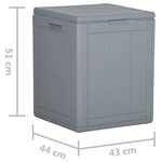 vidaXL Boîte de rangement de jardin 90 L Gris PP aspect bois