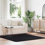 vidaXL Tapis shaggy à poils longs NAVARRA noir 160x160 cm polyester