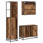 vidaXL Ensemble de mobilier de salle de bain 3 Pièces Bois Ancien