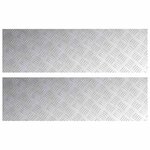 vidaXL Nez de marche Rectangulaire 2 Pièces Argenté 100 x 30 cm Aluminium