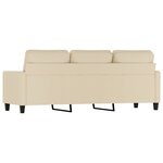 vidaXL Canapé à 3 places Crème 180 cm Tissu