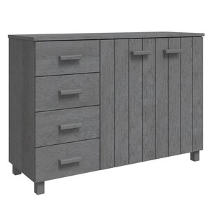 vidaXL Buffet HAMAR Gris foncé 113x40x80 cm Bois massif de pin
