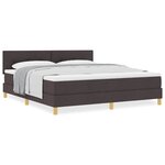 vidaXL Lit boxspring avec matelas Marron foncé 180 x 200 cm tissu