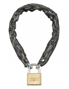 THIRARD - Chaîne acier cémenté zingué à clé Loops  vélo  barrières  Ø 6mm  0.6m  gaine PVC  cadenas 45mm  2 clés - THIRARD