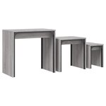 vidaXL Tables basses gigognes 3 Pièces sonoma gris bois d'ingénierie