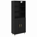 vidaXL Haut Armoire Chêne noir 69 5 x 34 x 180 cm Bois d'ingénierie
