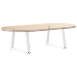 vidaXL Pieds de table basse en forme de V  2 pièces  blanc  60 x (42-43 3) cm  acier
