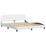 vidaXL Cadre de lit sans matelas Hvar blanc 180x200 cm similicuir