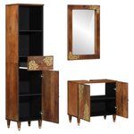 vidaXL Ensemble de Meubles de Salle de Bain 3 Pièces Marron miel