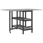 vidaXL Table à dîner 122 x 80 x 76 5 cm Bois d'ingénierie Sonoma gris