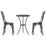 Ensemble de Jardin Bistro 3 Pièces en Aluminium