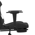 vidaXL Chaise de jeu de massage avec repose-pied Noir et blanc Tissu