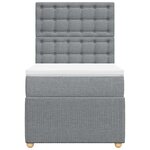 vidaXL Sommier à lattes de lit avec matelas Gris clair 100x200cm Tissu