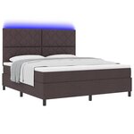 vidaXL Lit à ressorts avec matelas Marron foncé 180 x 200 cm tissu