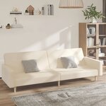 vidaXL Canapé-lit à 2 places crème tissu