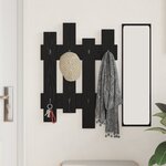 vidaXL Porte-manteau mural Chêne Noir 60 x 3 x 82 cm Bois d'ingénierie