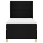 vidaXL Lit à ressorts avec matelas Noir 200 x 80 cm tissu