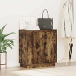 vidaXL Buffet LED Chêne fumé 71 x 34 5 x 75 cm Bois d'ingénierie