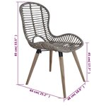 vidaXL Chaises à manger lot de 4 marron rotin naturel