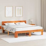 vidaXL Cadre de lit Marron cire 200 x 200 cm Bois massif en pin