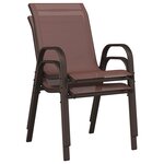 vidaXL Ensemble Bistro de jardin 3 pièces Marron Textilène et Acier
