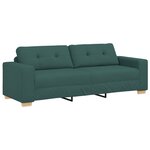 vidaXL Ensemble de canapés 3 pièces avec coussins - Tissu vert foncé