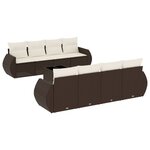 vidaXL Salon de jardin avec coussins 9 Pièces marron résine tressée