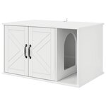 vidaXL Maison pour chat Blanc Brillant 85 x 55 x 50 cm