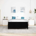 vidaXL Lit à ressorts avec matelas Noir 140 x 190 cm tissu