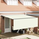 vidaXL Auvent Rétractable Crème 400 × 300 cm Polyester et Aluminium