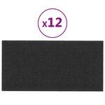 vidaXL Panneaux muraux 12 Pièces Noir 60x30 cm Tissu 2 16 m²