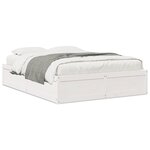 vidaXL Cadre de lit sans matelas blanc 140x200 cm bois de pin massif