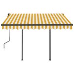 vidaXL Auvent manuel rétractable avec LED 3x2 5 m Jaune et blanc
