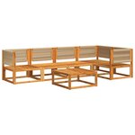 vidaXL Ensemble de canapés de jardin 6 pièces avec coussins en bois d'acacia et corde